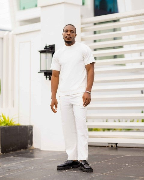 Classic All-White Men's Two-Piece Set