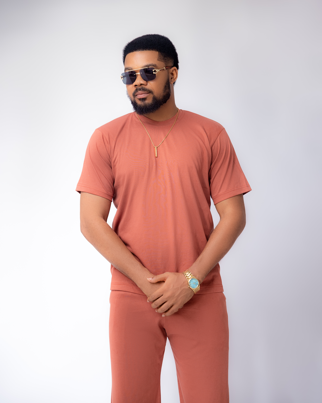 2PCS ORANGE CASUAL SET