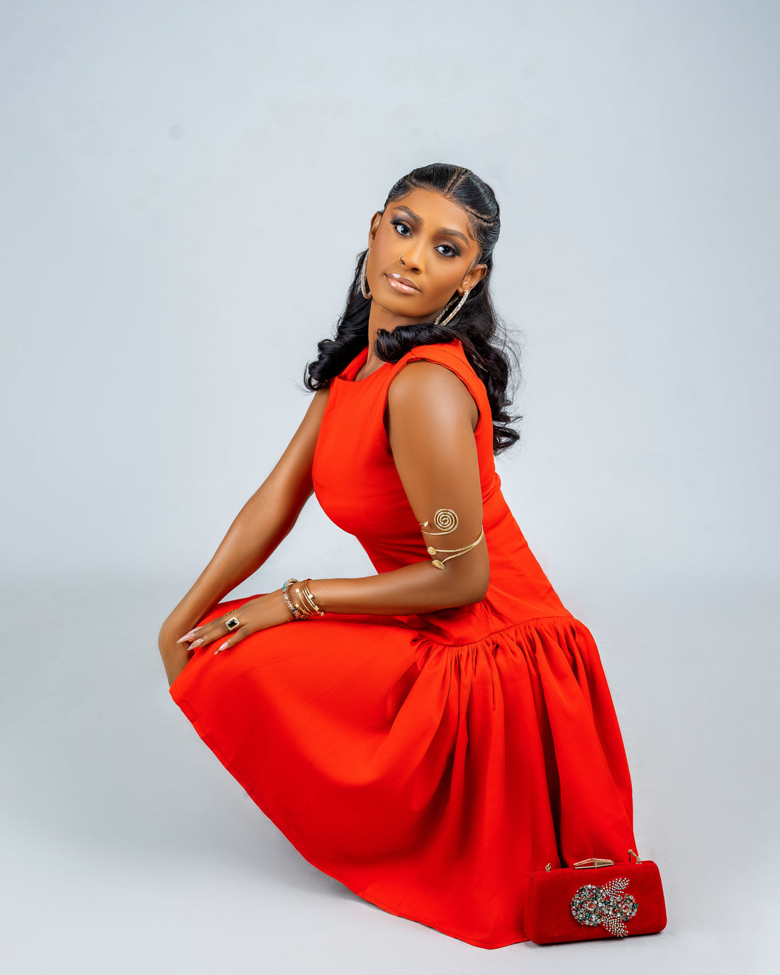 SLEEVELESS SIDE RUCHED DRESS