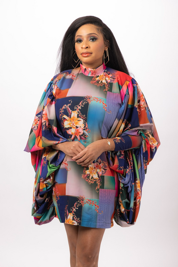 FITOMZ BAT SLEEVE MINI DRESS