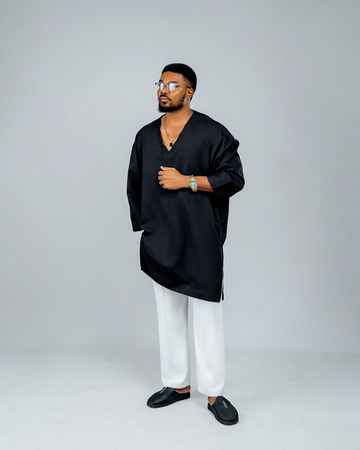 BLACK/WHITE KAFTAN SET