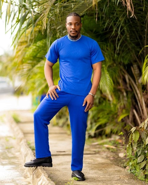 Classic All-Blue Men's Two-Piece Set