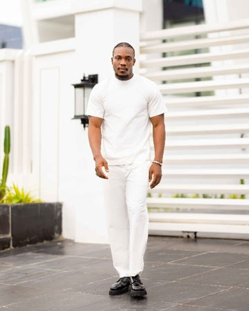 Classic All-White Men's Two-Piece Set